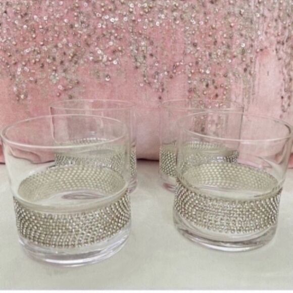 Set of 4 Crystal Silver Double Old Fashioned Glasses - Picture 4 of 8